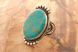 Kingman Turquoise Ring by Navajo Artist Aaron Toadlena